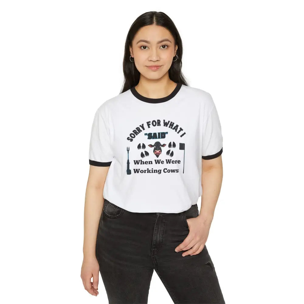 Working Cow’s Funny T-Shirt Apology Humor Tee Farmer Apparel - T-Shirt