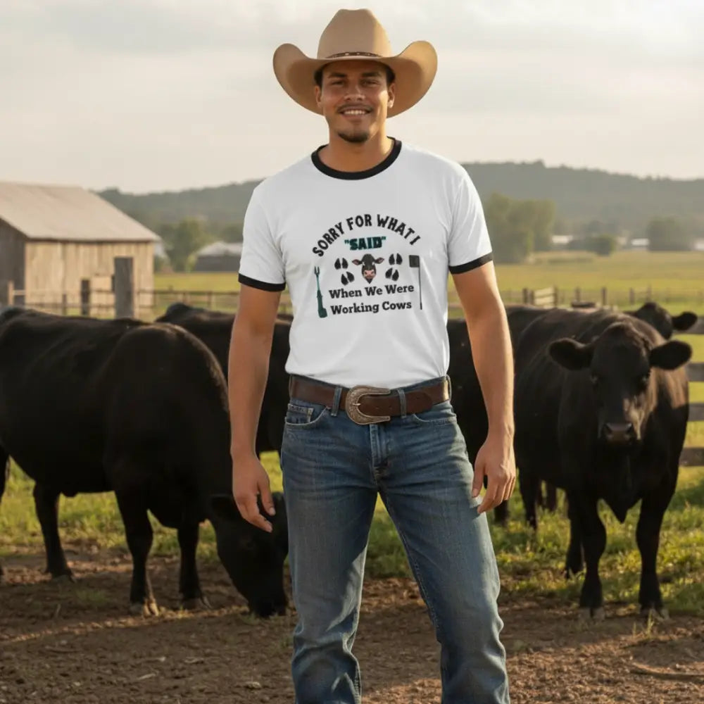 Working Cow’s Funny T-Shirt Apology Humor Tee Farmer Apparel - T-Shirt