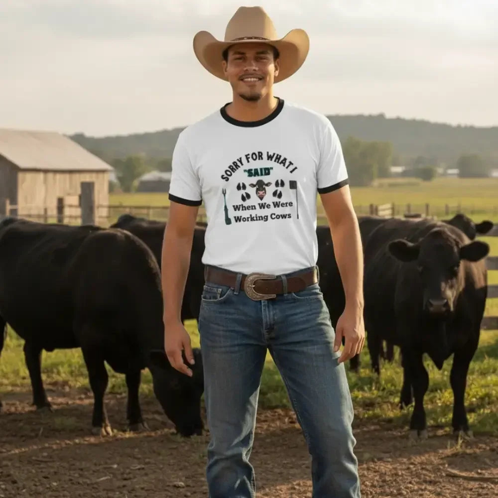Working Cow's Funny T-Shirt, Apology Humor Tee, Farmer Apparel - The Best New Thing