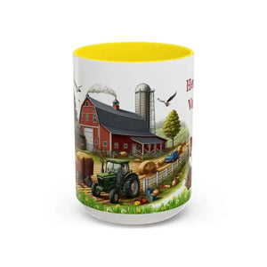 Working Farmer Coffee Mug Here’s My Vacation - 15oz / Yellow - Mugs