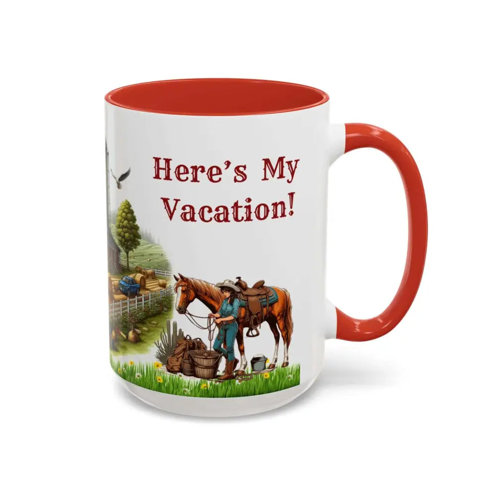 Working Farmer Coffee Mug Here’s My Vacation - Mugs