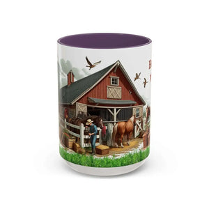 Working Rancher and Cowgirl No Vacation Coffee Mug - 15oz / Purple - Mug