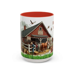 Working Rancher and Cowgirl No Vacation Coffee Mug - 15oz / Red - Mug