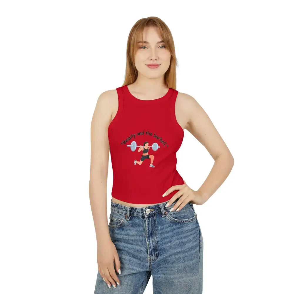 Workout Barbell Fitness Tank Top Women’s Micro Rib Racer Tank Top Workout Fitness Top - Tank Top
