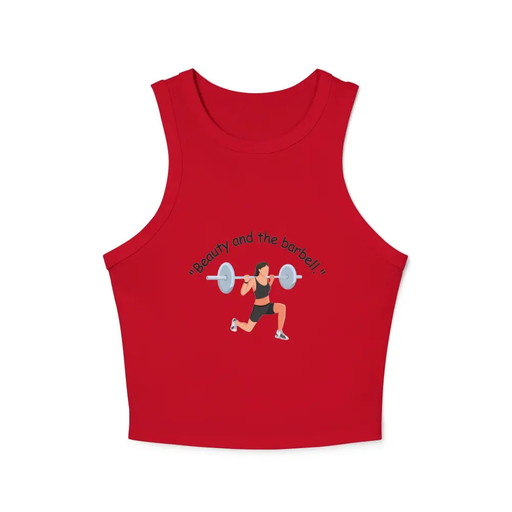 Workout Barbell Fitness Tank Top Women’s Micro Rib Racer Tank Top Workout Fitness Top - Solid Red Blend / XS - Tank Top