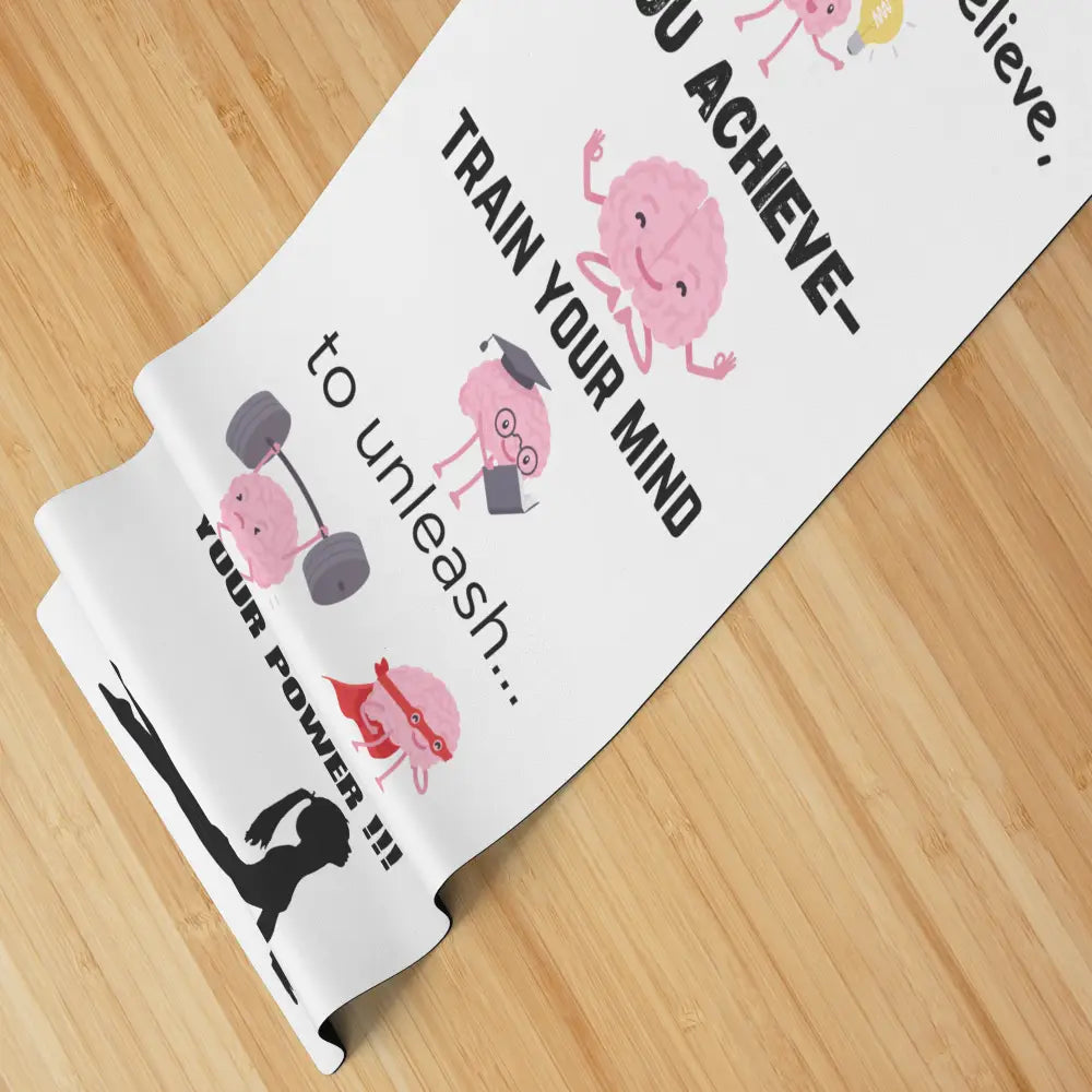 Yoga Mat Pilates Mat Fitness Mat Custom Designed Train Your Brain Workout Mat - Yoga Mat