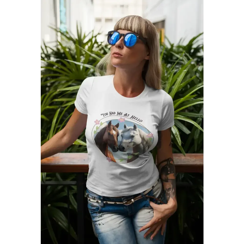 You Had Me at Hello Tee, Equestrian T-Shirt, Horse Lover Gift - The Best New Thing