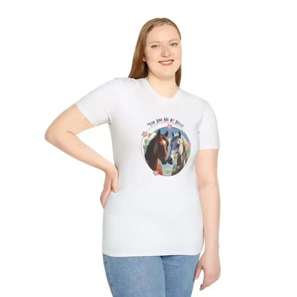 You Had Me at Hello Tee Equestrian T-Shirt Horse Lover Gift Collection 2 - Activewear