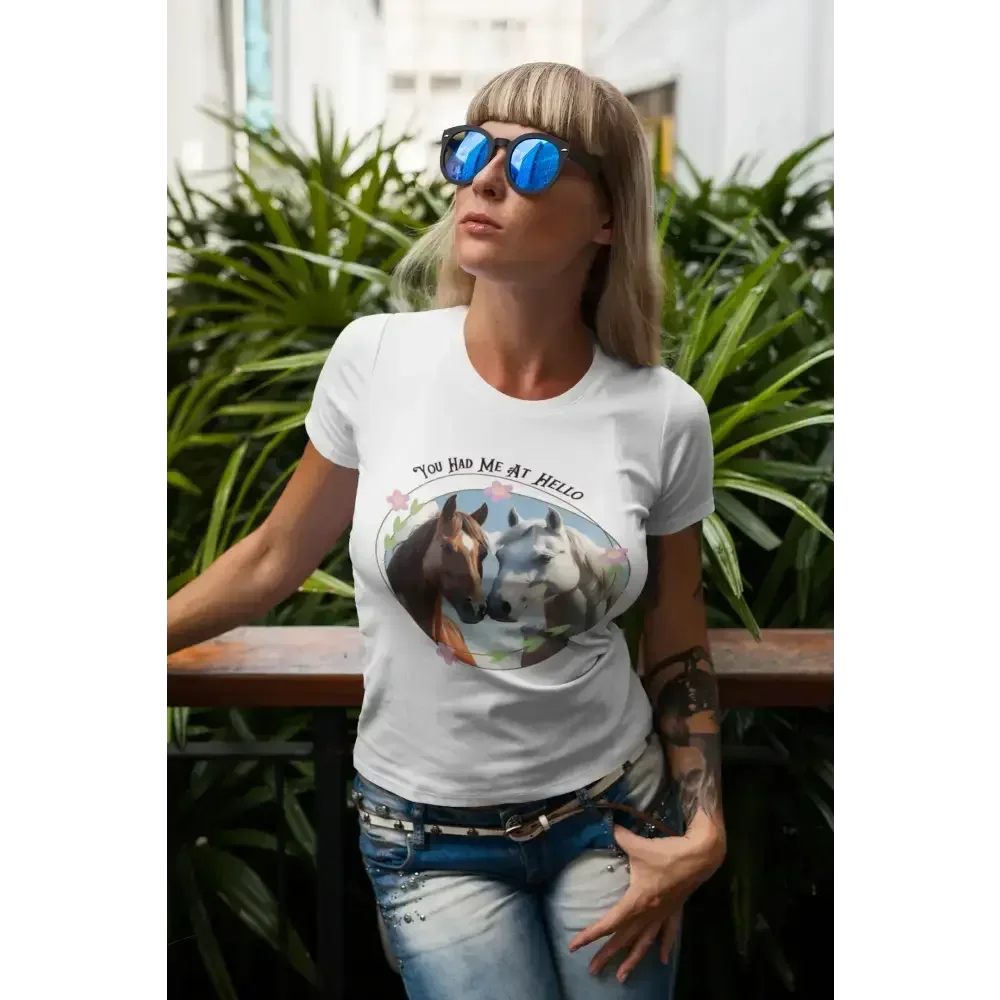 You Had Me at Hello Tee Equestrian T-Shirt Horse Lover Gift Collection 2 - Activewear
