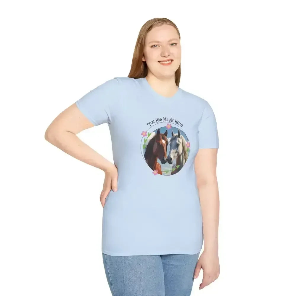 You Had Me at Hello Tee Equestrian T-Shirt Horse Lover Gift Collection 2 - Activewear