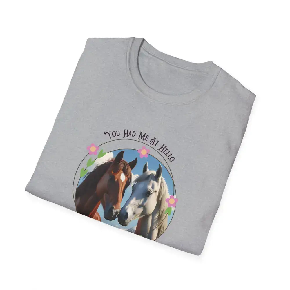 You Had Me at Hello Tee Equestrian T-Shirt Horse Lover Gift Collection 2 - Activewear