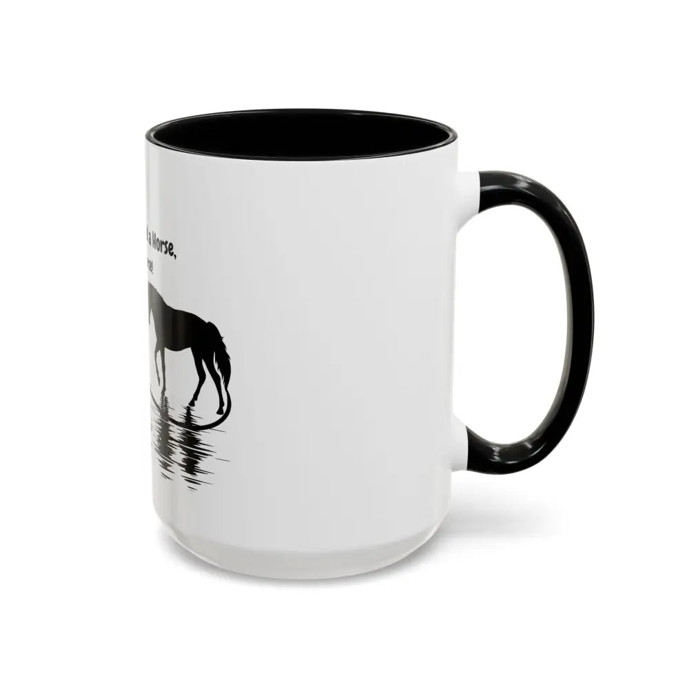 White 15oz coffee mug with horse silhouette for horse lovers, glossy finish