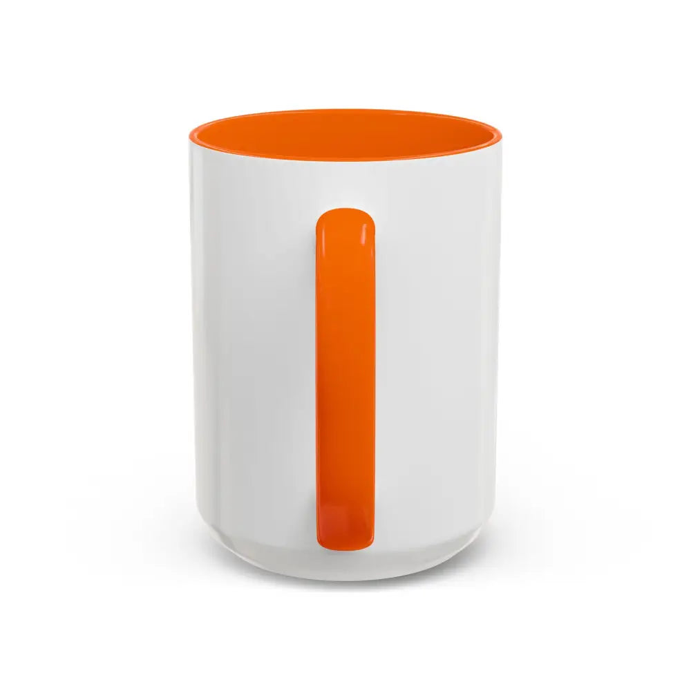 White and orange glossy finish coffee mug for horse lovers, 15oz
