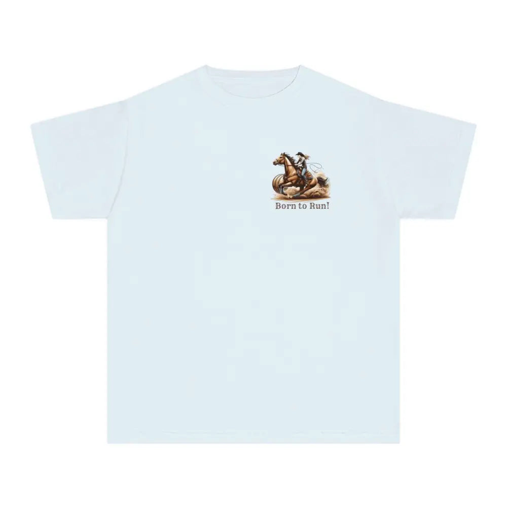 Youth Barrel Racing Tee Female Youth Barrel Racer T-Shirt - Chambray / XS - Kids clothes