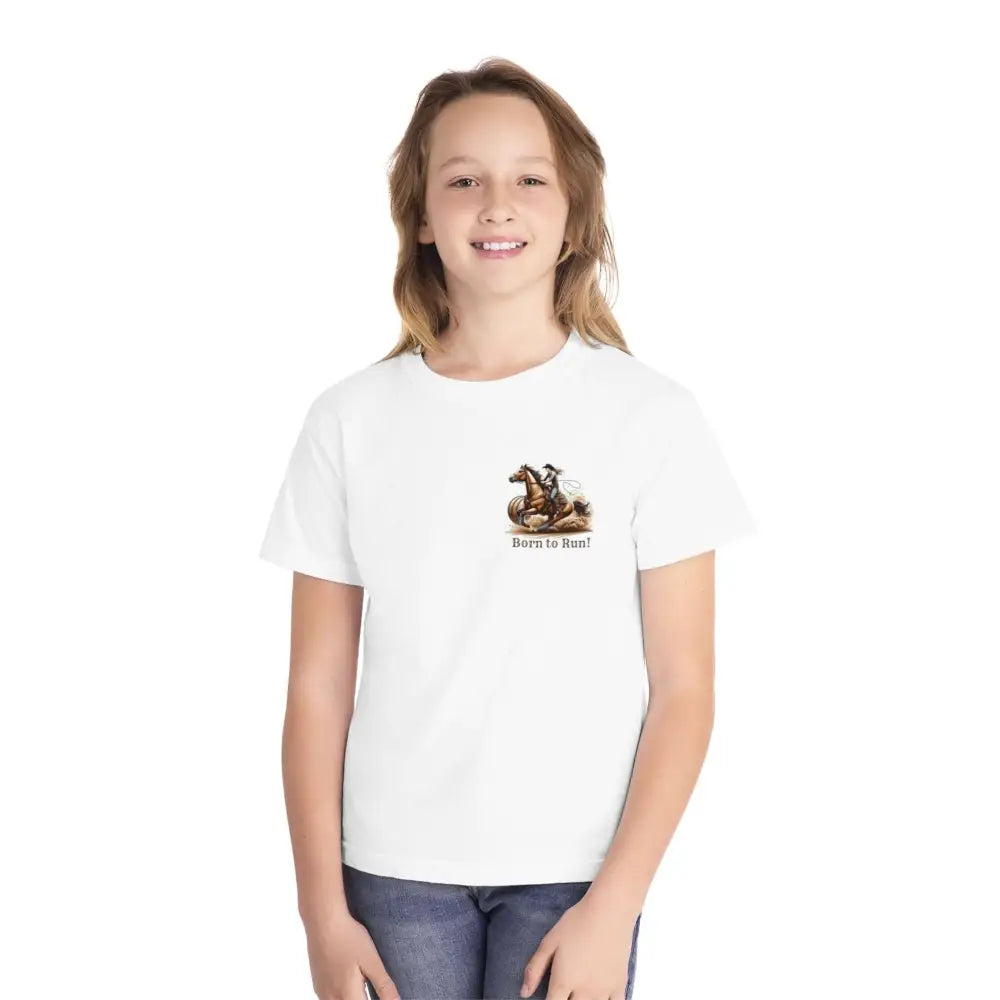 Youth Barrel Racing Tee Female Youth Barrel Racer T-Shirt - Kids clothes