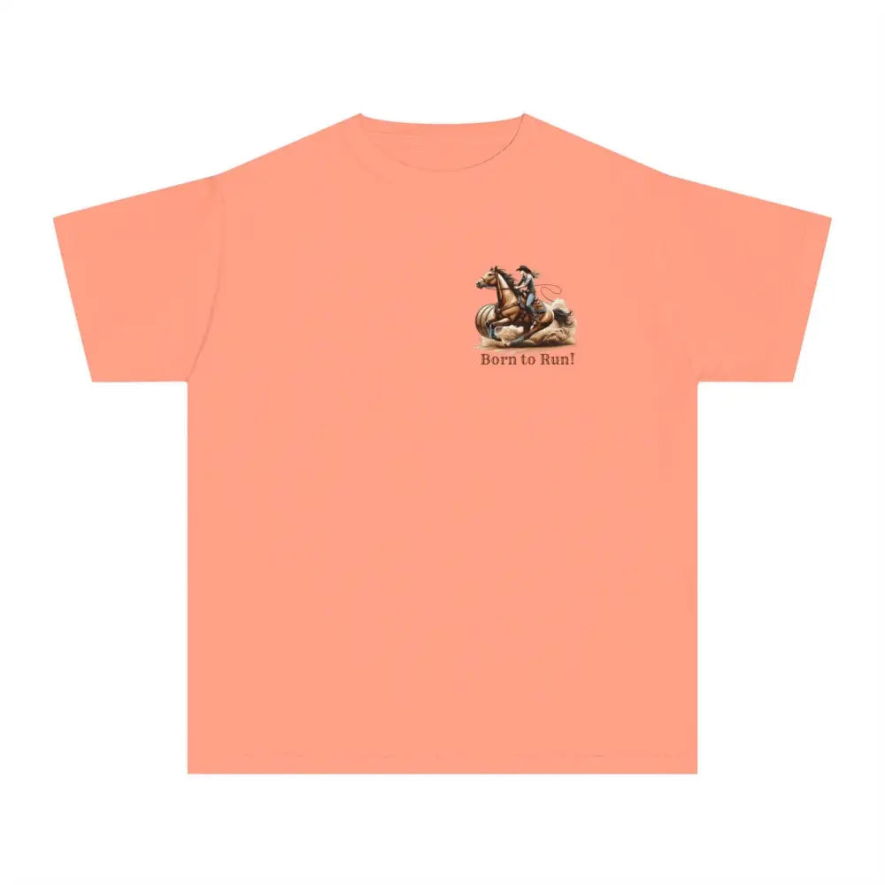 Youth Barrel Racing Tee Female Youth Barrel Racer T-Shirt - Terracotta / XS - Kids clothes