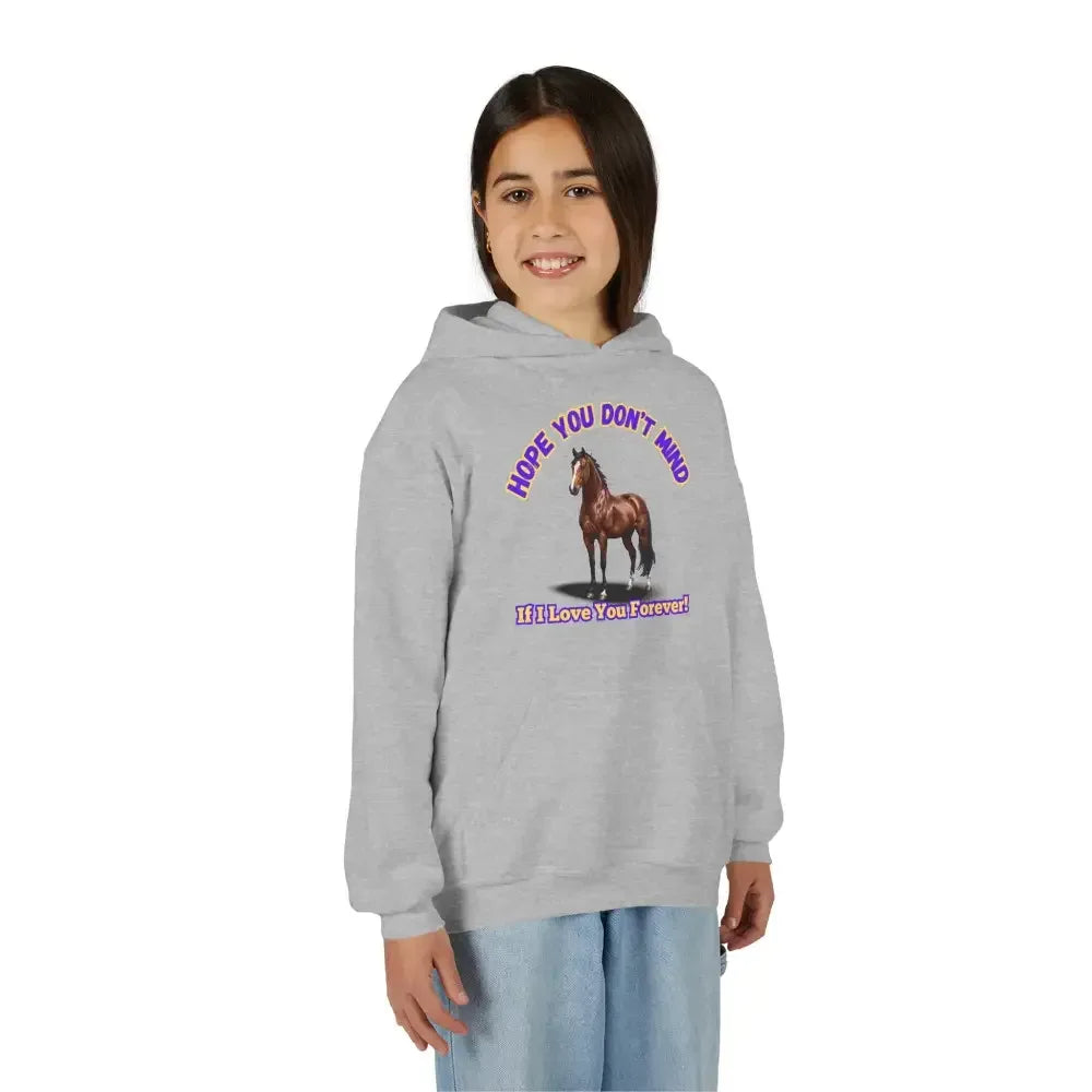 Youth Hoodie - Funny Horse Graphic, Farm Apparel Hoodie for Kids - The Best New Thing