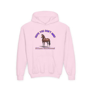 Youth Hoodie - Funny Horse Graphic Farm Apparel Hoodie for Kids - S / Light Pink - Kids clothes