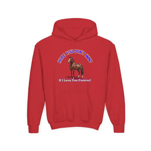 Youth Hoodie - Funny Horse Graphic Farm Apparel Hoodie for Kids - S / Red - Kids clothes