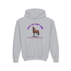 Youth Hoodie - Funny Horse Graphic Farm Apparel Hoodie for Kids - S / Sport Grey - Kids clothes