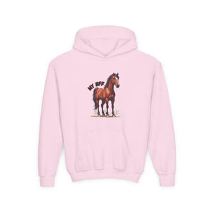 Youth Horse Lover Hoodie Cozy Sweatshirt for Kids Perfect Gift for Animal Lover Apparel - S / Light Pink - Kids clothes
