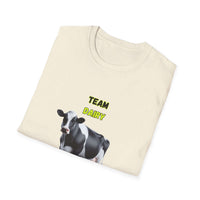 Team Dairy T-Shirt featuring a cow illustration, perfect for dairy farmers and livestock show enthusiasts.
