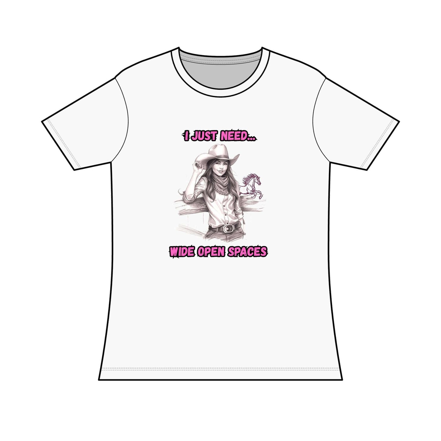 Cowgirl Graphic Tee, I Just Need Wide Open Spaces T-Shirt