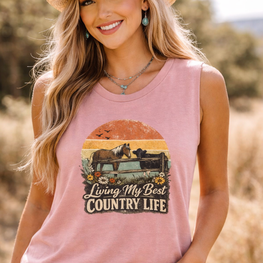 Country Life Tank Top, Western Tank Apparel, Farm Tees
