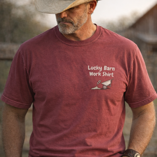 Lucky Barn Work T-shirt, Farm and Rancher Work Tee, Work Shirt