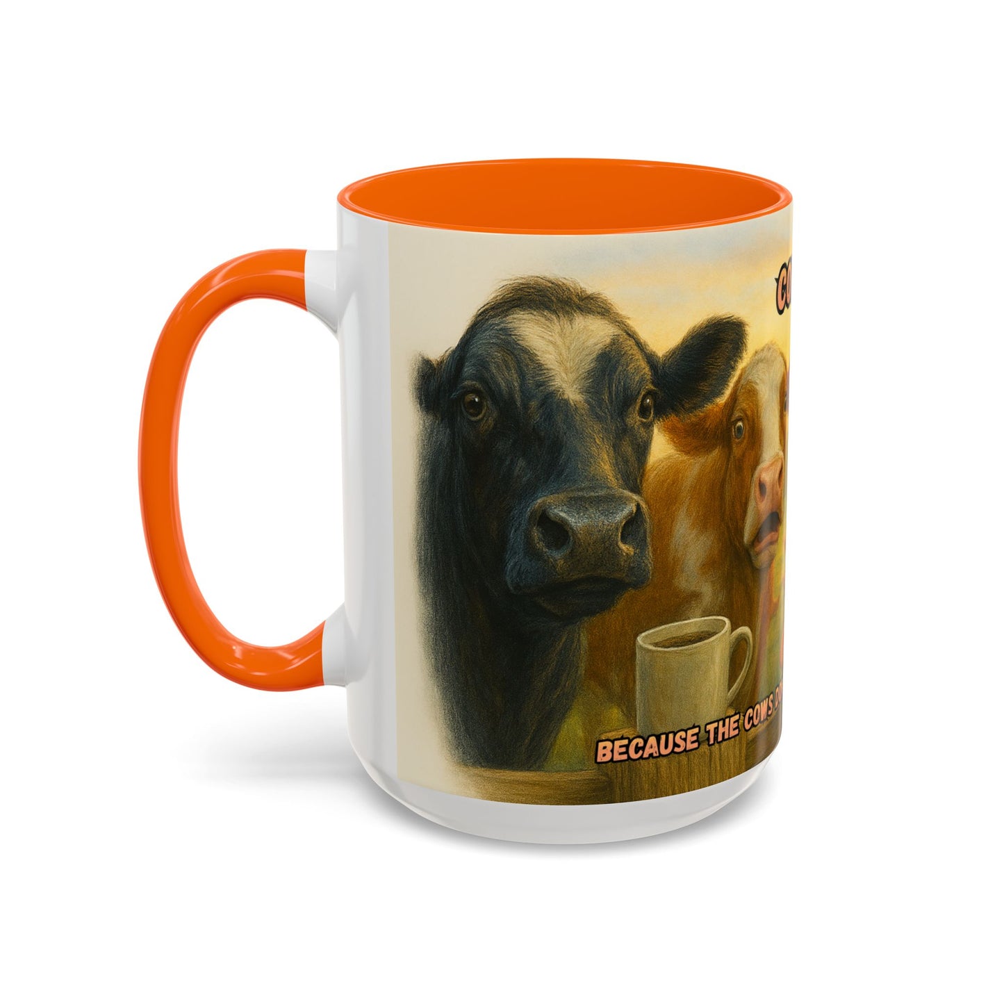 Cow Farm Mug featuring cows and humorous quote, perfect gift for cow lovers and dads.