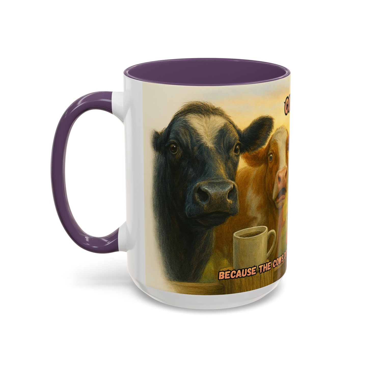 Cow Farm Mug featuring a cow design with the text 'Because Cows Don't Care About My Attitude' for cow lovers and ranching gifts.