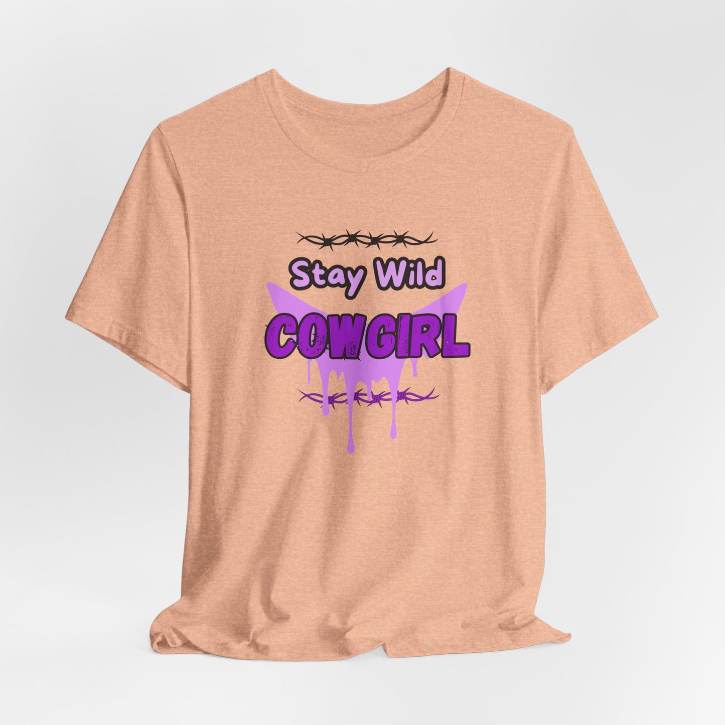 Cowgirl Western Tee featuring a bold 'Stay Wild COWGIRL' graphic on a soft, breathable t-shirt.