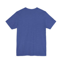 Back view of Life's A Beach Western Tee in blue color, showcasing relaxed fit, soft cotton perfect for casual wear.