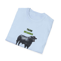 Brangus Cattle Farmer Tee with Team Brangus print and black cow design