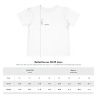 Toddler Cowgirl Tee size chart with measurements in inches and centimeters for different toddler sizes.