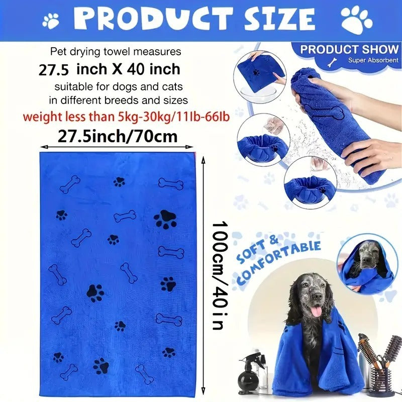 Pet Towel, Super Absorbent Soft Microfiber, Quick-drying Pet Bath and Grooming Towel - The Best New Thing