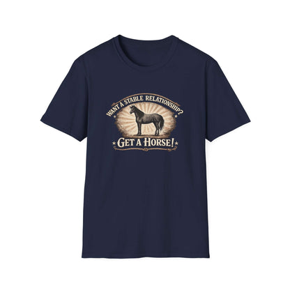Get a Horse T-Shirt displaying barnyard humor with a stylish horse graphic and vintage design.