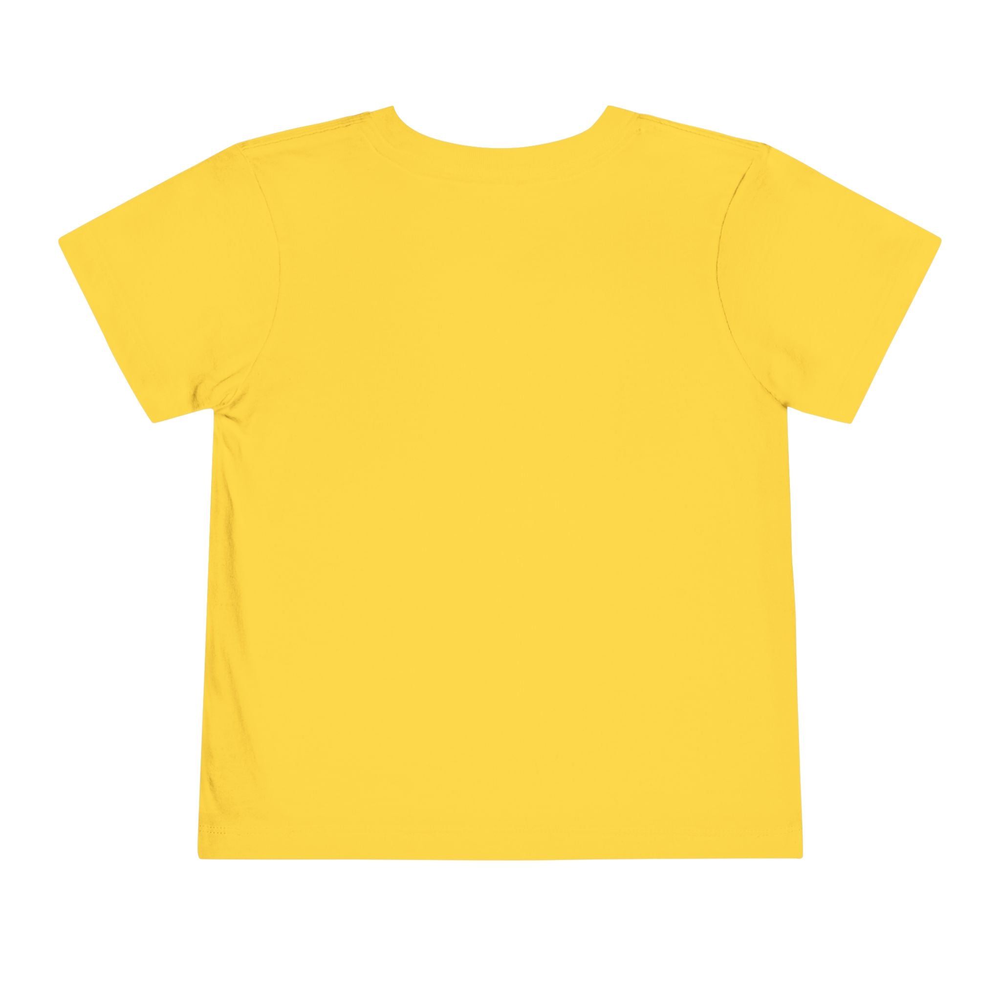 Back view of a soft yellow Toddler Cowgirl Tee, perfect children apparel for little ones.