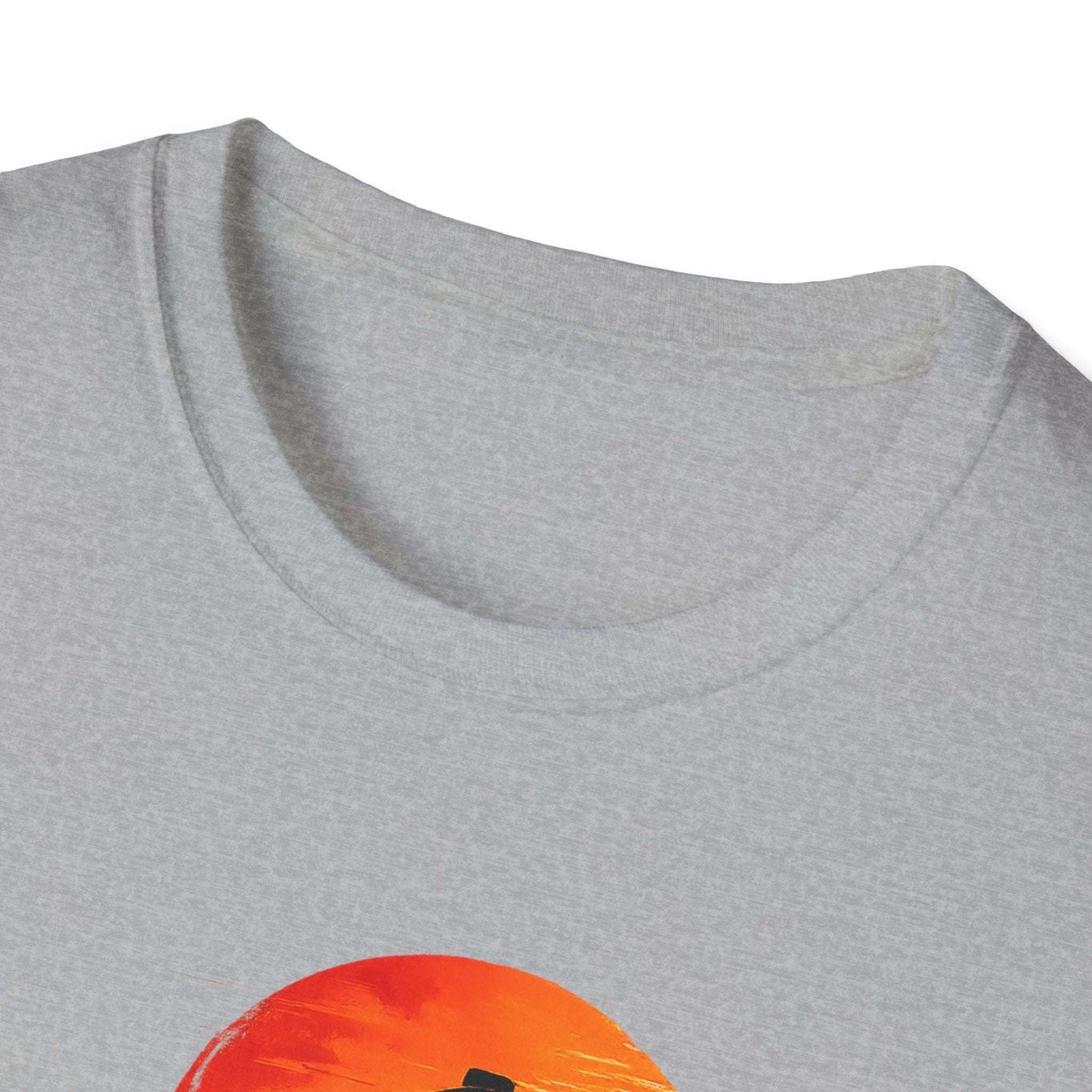 Close-up of the Long Live the Cowboy Western Horse T-Shirt for Men, showcasing the round neckline and artwork.