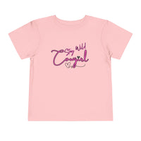 Toddler Cowgirl Tee in pink with 'Stay Wild Cowgirl' design, soft children apparel for playful adventures.