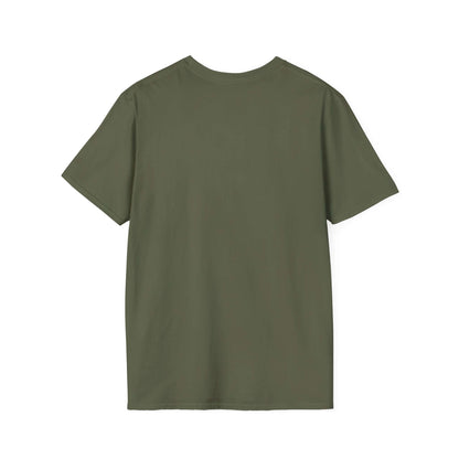 Back view of the Get A Horse T-Shirt in olive green, showcasing its comfortable fit and crew-neck design.