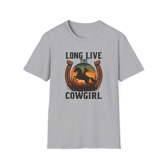 Long Live the Cowgirl, Horseshoe Graphic T-Shirt, Cowgirl Apparel - The Best New Thing