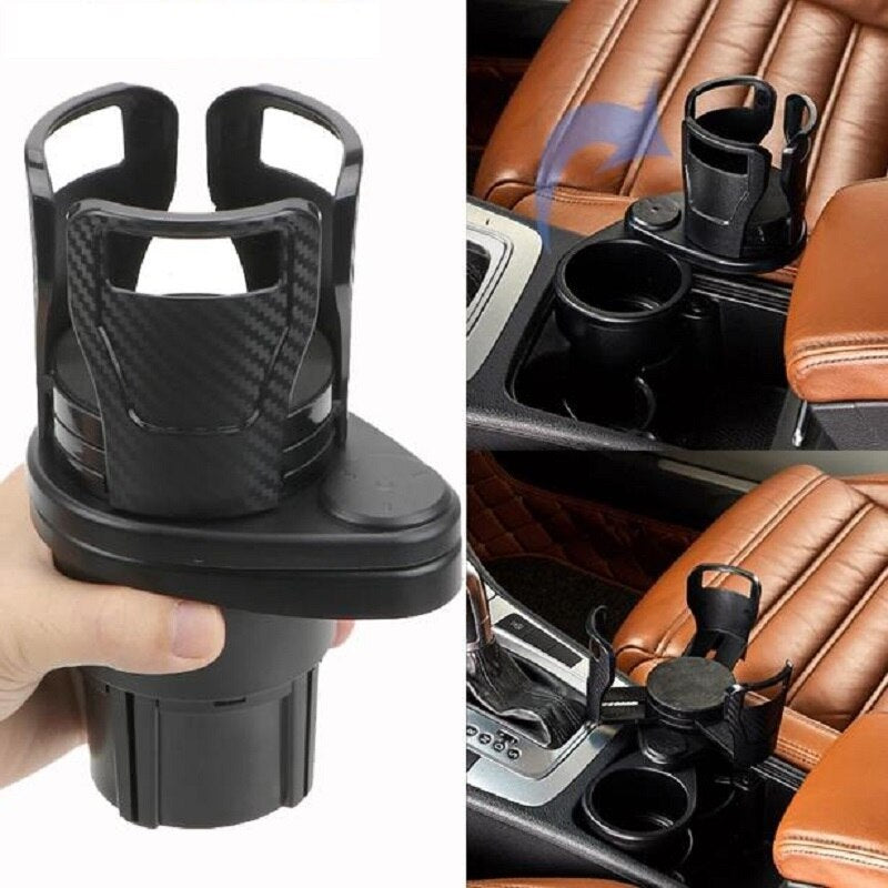 Auto Adjustable Cup Holder, Space Saving, Foldable for Two Drinks - The Best New Thing