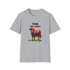 Red Angus T-Shirt featuring a detailed illustration of a Red Angus cow and the text 'TEAM RED ANGUS'.