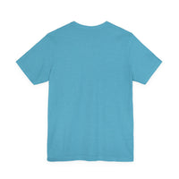 Back view of Cowgirl Western Tee in vibrant blue color, showcasing a comfortable and relaxed fit.