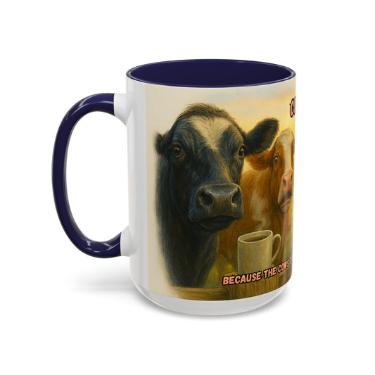 Cow Farm Mug with a humorous saying featuring cows, perfect gift for cow lovers and dads.