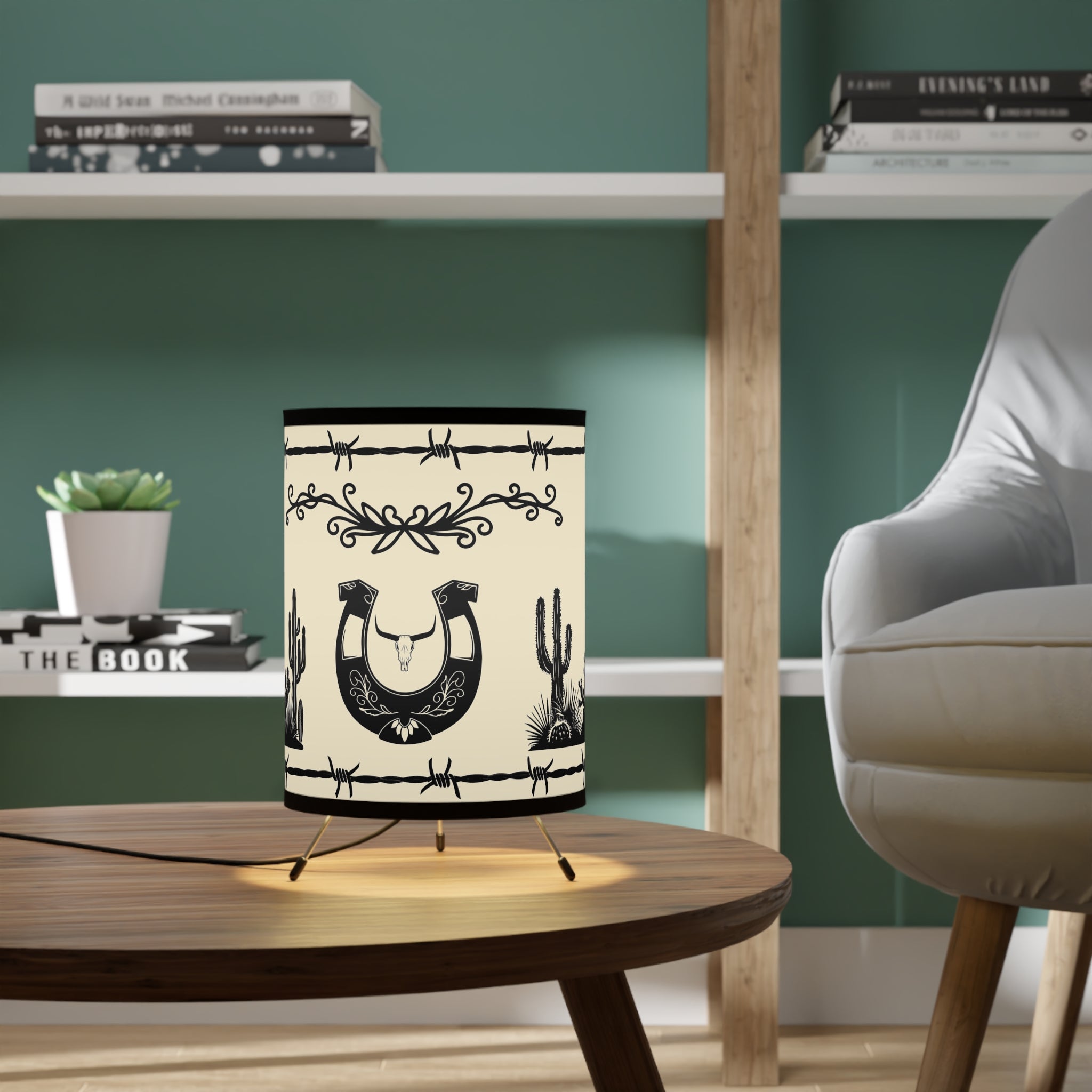 Western Cowboy Tripod Lamp — Western Printed Nightshade