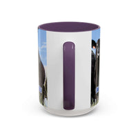 Black Angus Coffee Mug featuring bold Angus artwork and a colorful handle, ideal gift for dad.
