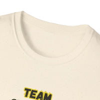 Charolais T-Shirt fabric detail showing the collar and design for Charolais Cattle Farmer Tee, Livestock Apparel.