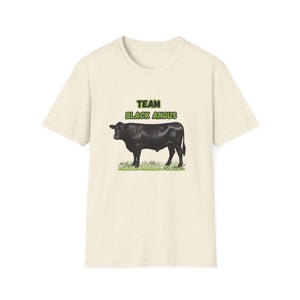 Black Angus Lover T-Shirt featuring a black Angus cattle design, perfect for ranchers and farmers.